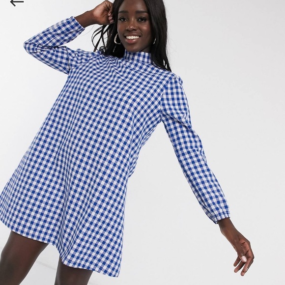Daisy Street high neck mini smock dress